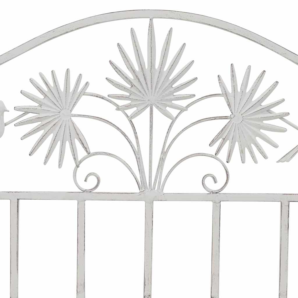 Trädgårdsbänk Metall Antik Vit 104 x 52,5 x 89 cm Stål
