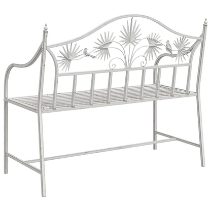 Trädgårdsbänk Metall Antik Vit 104 x 52,5 x 89 cm Stål