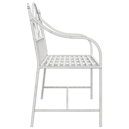 Trädgårdsbänk Metall Antik Vit 104 x 52,5 x 89 cm Stål