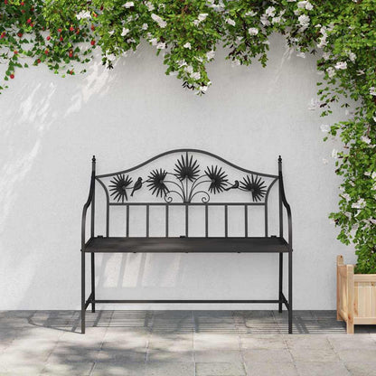 Trädgårdsbänk Metall Svart 104 x 52,5 x 89 cm Stål