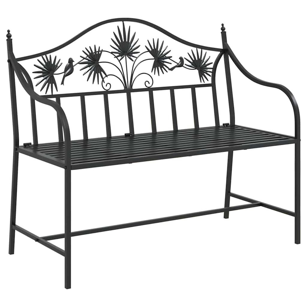 Trädgårdsbänk Metall Svart 104 x 52,5 x 89 cm Stål