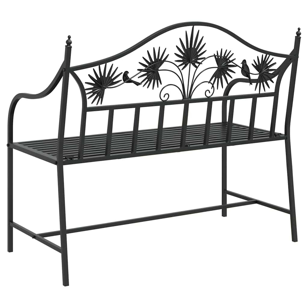 Trädgårdsbänk Metall Svart 104 x 52,5 x 89 cm Stål
