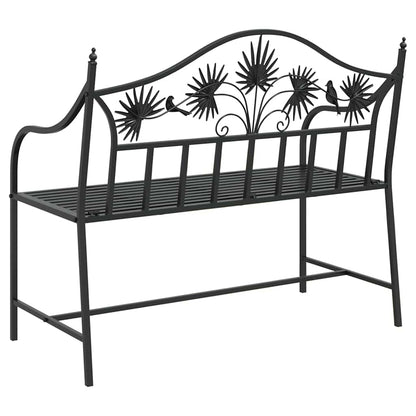 Trädgårdsbänk Metall Svart 104 x 52,5 x 89 cm Stål