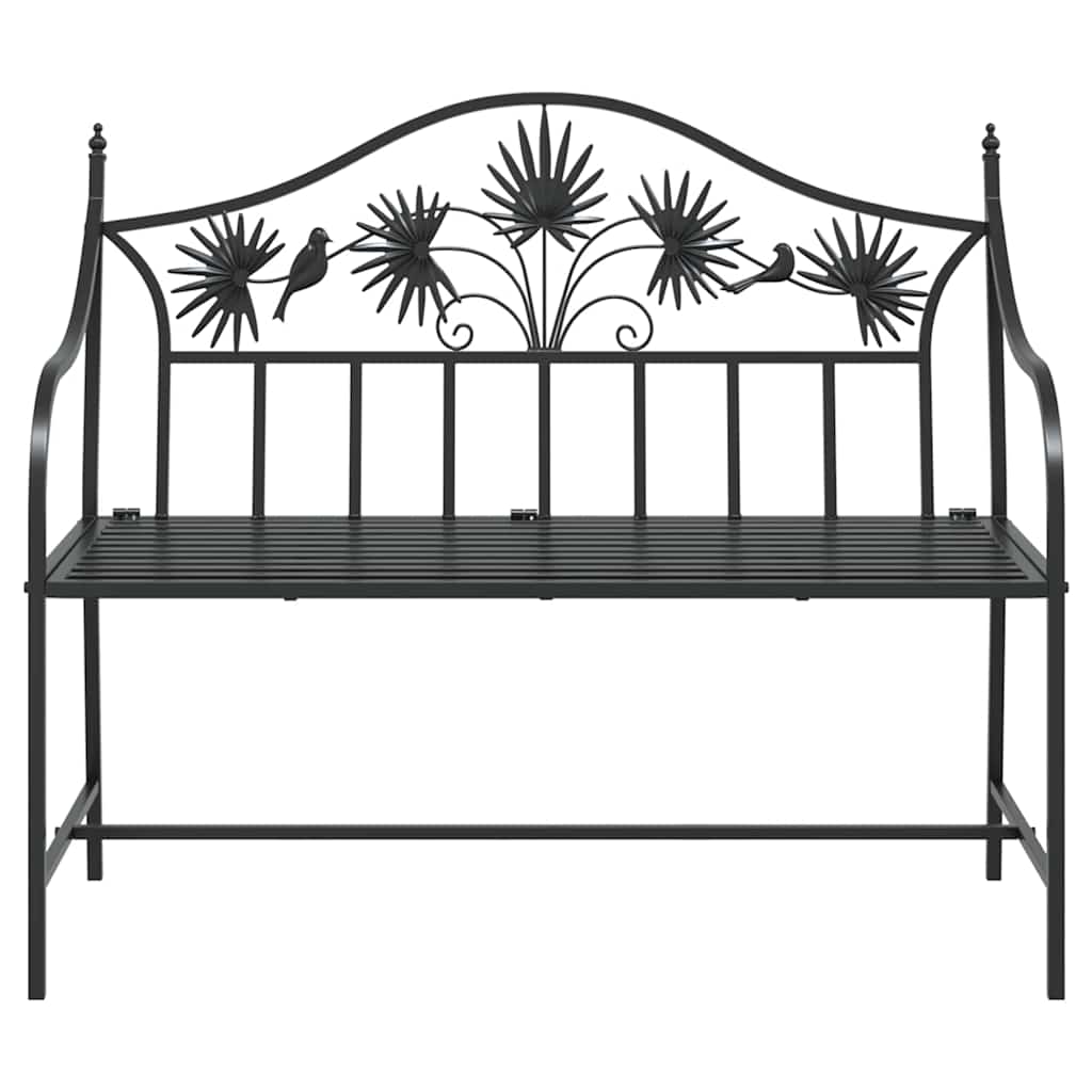 Trädgårdsbänk Metall Svart 104 x 52,5 x 89 cm Stål