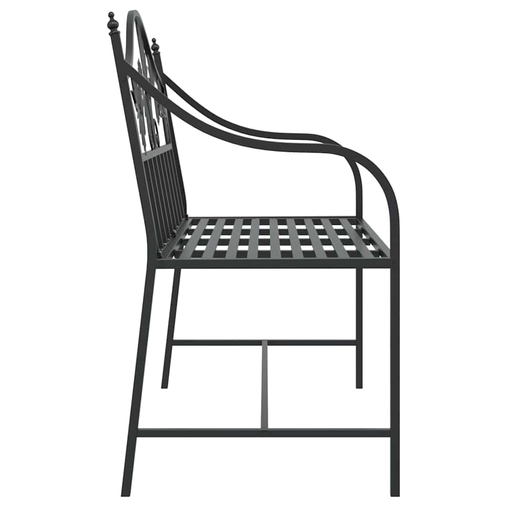 Trädgårdsbänk Metall Svart 104 x 52,5 x 89 cm Stål