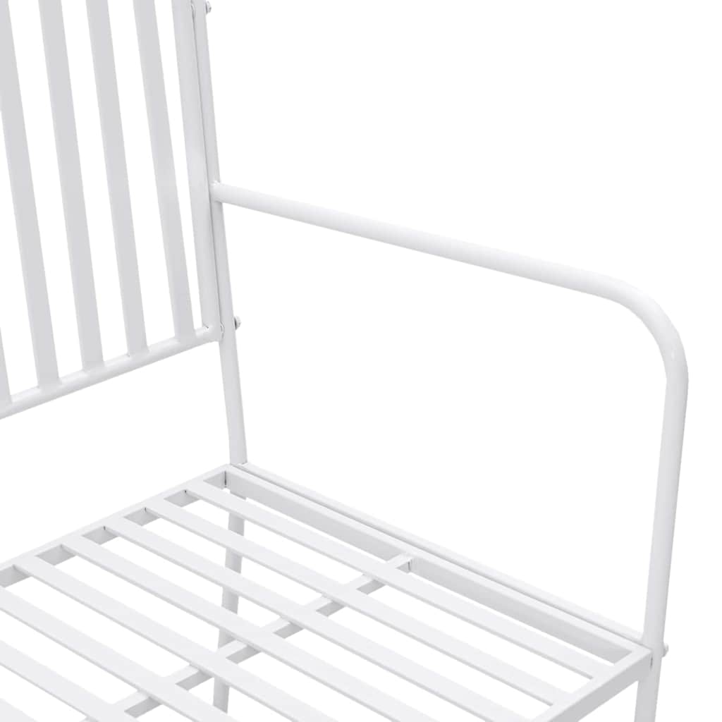 Trädgårdsbänk Metall Enkel Vit 103,5 x 51,5 x 90 cm Stål