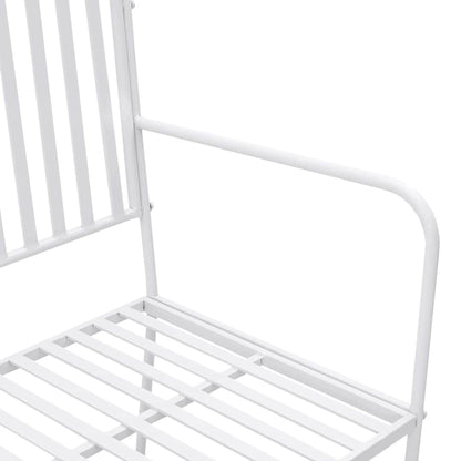 Trädgårdsbänk Metall Enkel Vit 103,5 x 51,5 x 90 cm Stål