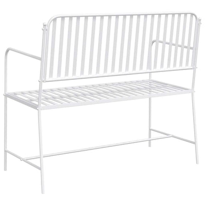 Trädgårdsbänk Metall Enkel Vit 103,5 x 51,5 x 90 cm Stål