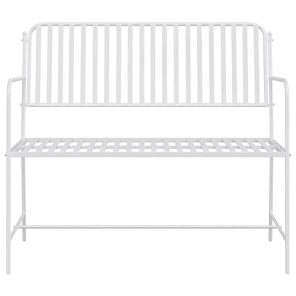 Trädgårdsbänk Metall Enkel Vit 103,5 x 51,5 x 90 cm Stål