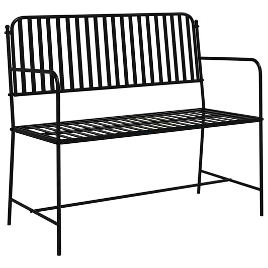 Trädgårdsbänk Metall Svart 103,5 x 51,5 x 90 cm Stål