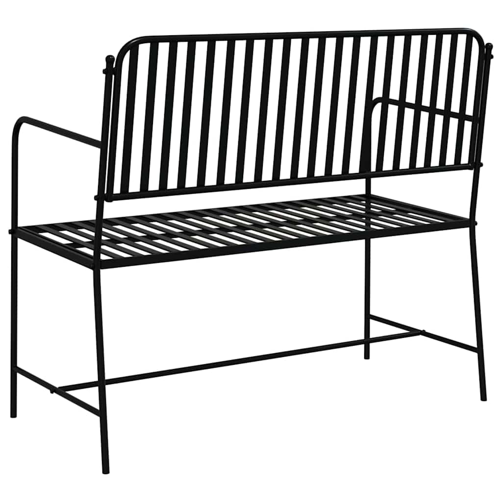 Trädgårdsbänk Metall Svart 103,5 x 51,5 x 90 cm Stål