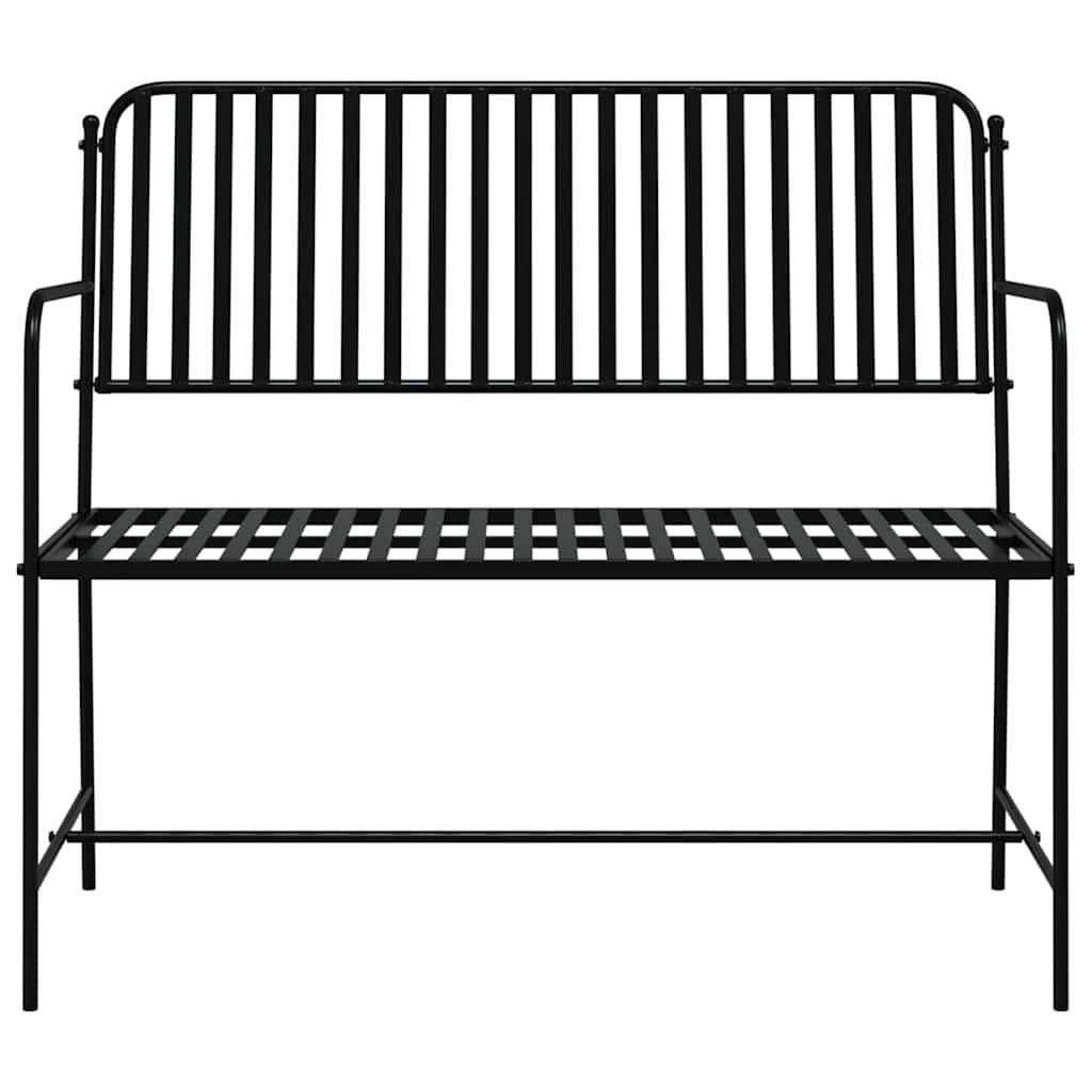 Trädgårdsbänk Metall Svart 103,5 x 51,5 x 90 cm Stål