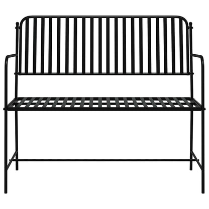 Trädgårdsbänk Metall Svart 103,5 x 51,5 x 90 cm Stål