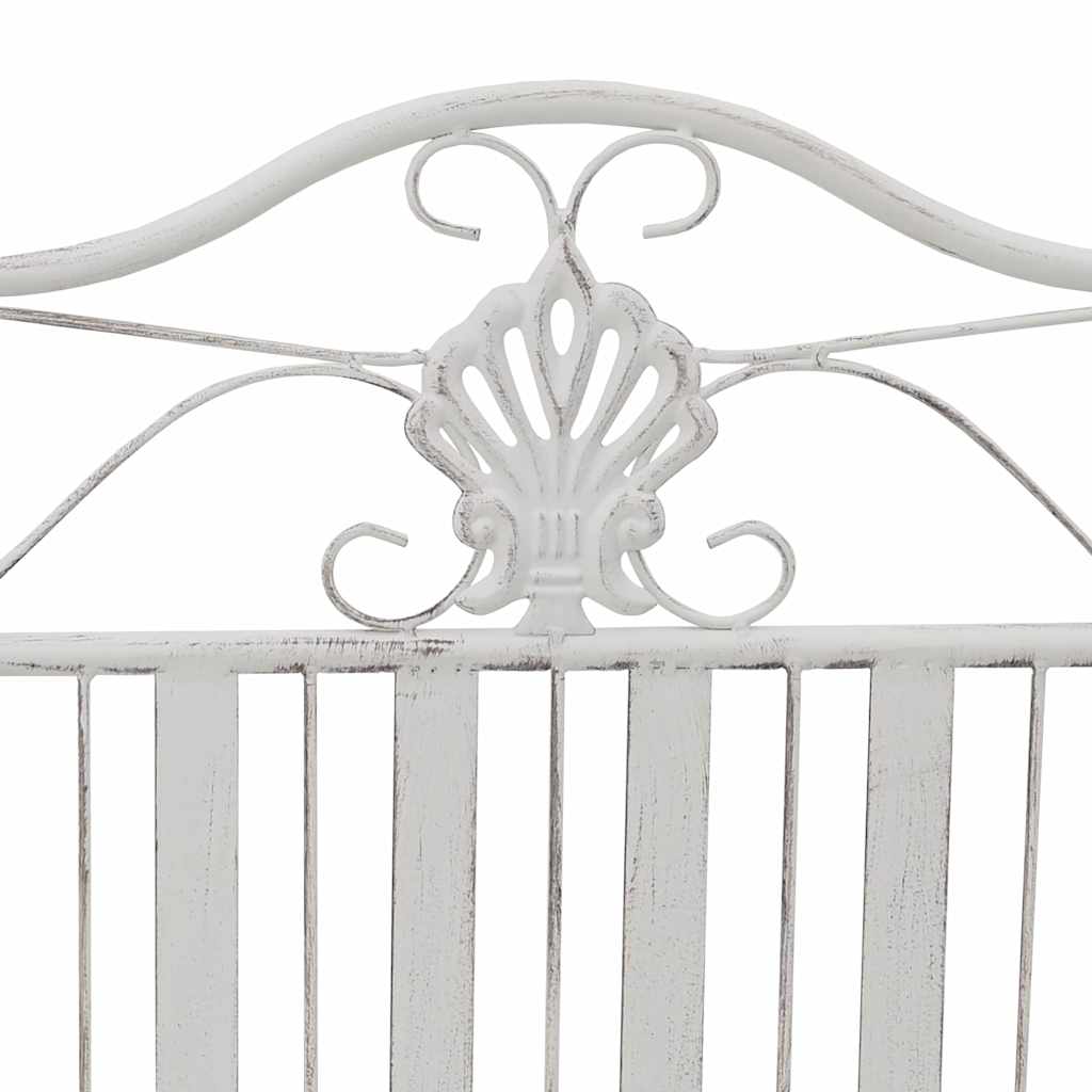 Trädgårdsbänk Metall Antik Vit 103,5 x 59 x 89 cm Stål
