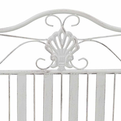 Trädgårdsbänk Metall Antik Vit 103,5 x 59 x 89 cm Stål