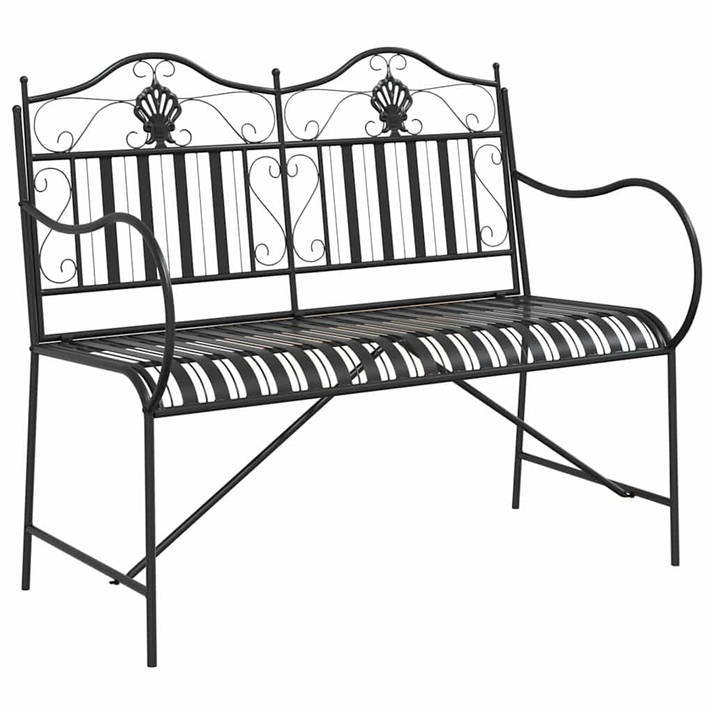 Trädgårdsbänk Metall Svart 103,5 x 59 x 89 cm Stål