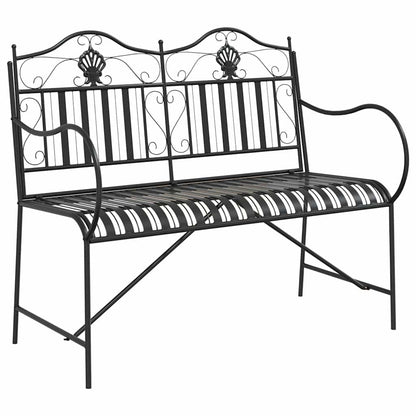 Trädgårdsbänk Metall Svart 103,5 x 59 x 89 cm Stål
