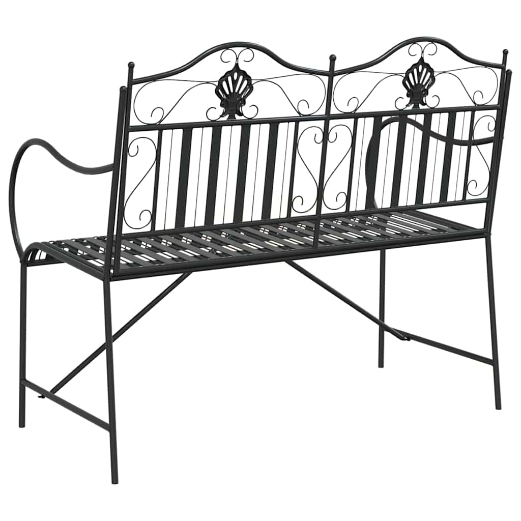Trädgårdsbänk Metall Svart 103,5 x 59 x 89 cm Stål