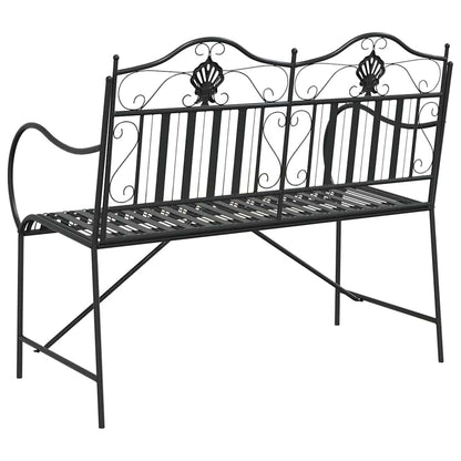 Trädgårdsbänk Metall Svart 103,5 x 59 x 89 cm Stål
