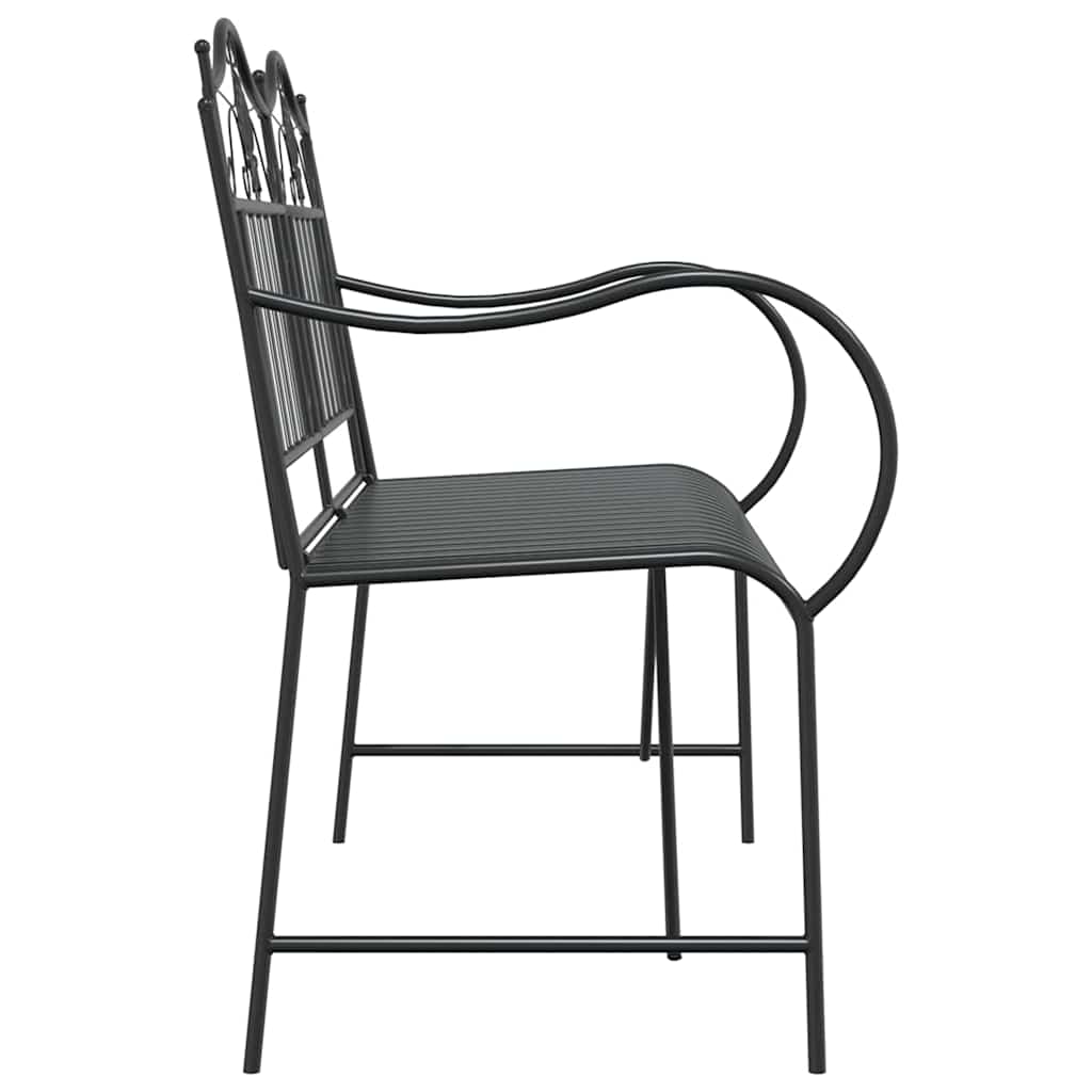 Trädgårdsbänk Metall Svart 103,5 x 59 x 89 cm Stål