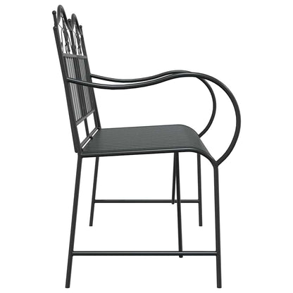 Trädgårdsbänk Metall Svart 103,5 x 59 x 89 cm Stål
