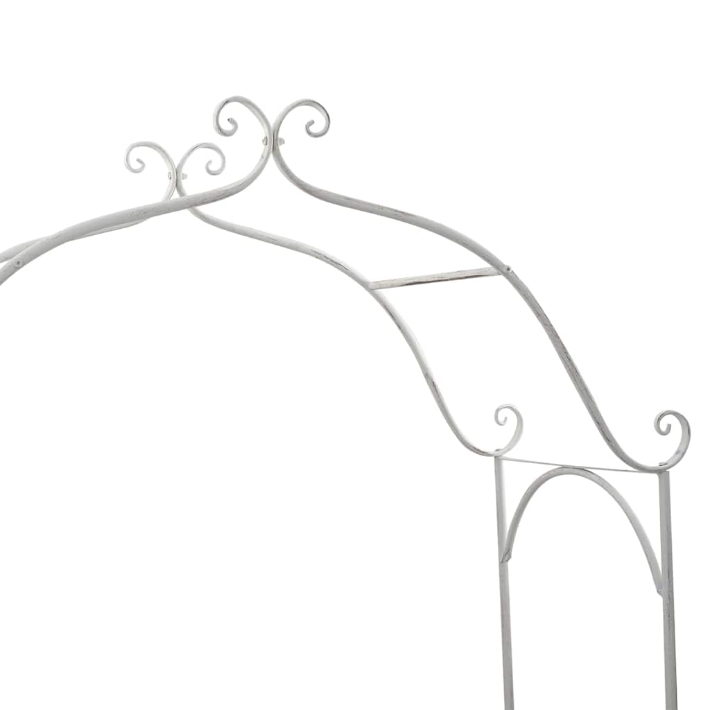 Trädgårdsbänk Metall Antik Vit 121 x 48 x 200 cm Stål
