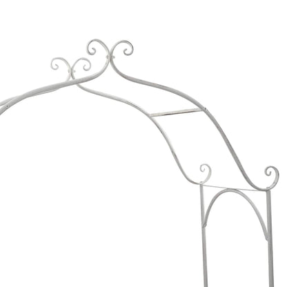 Trädgårdsbänk Metall Antik Vit 121 x 48 x 200 cm Stål