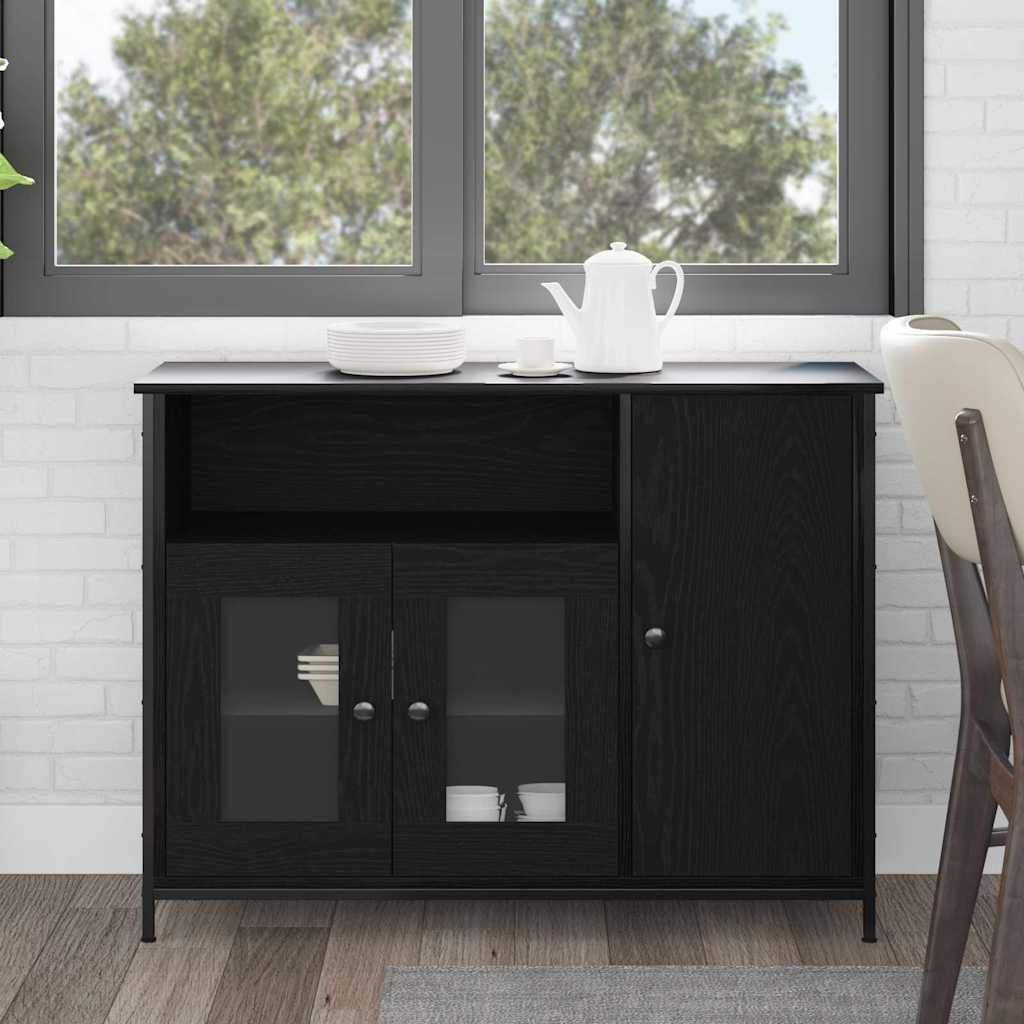 Sideboard Svart Ek 100 x 35 x 75 cm