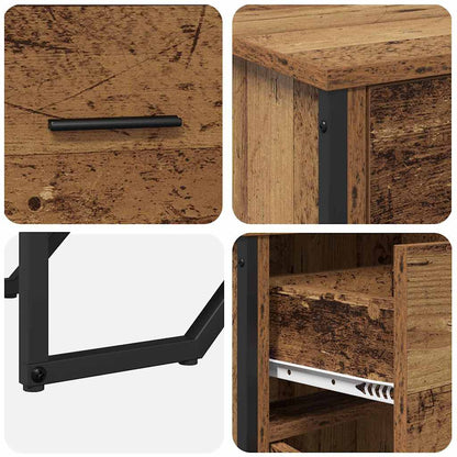 Sideboard med låda Gammalt trä 97 x 32,5 x 74,5 cm