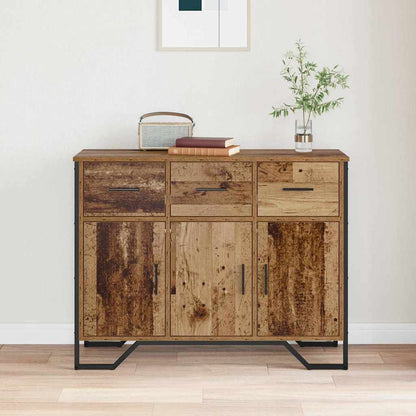Sideboard med låda Gammalt trä 97 x 32,5 x 74,5 cm