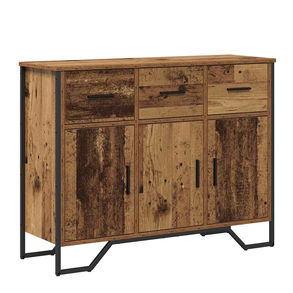 Sideboard med låda Gammalt trä 97 x 32,5 x 74,5 cm
