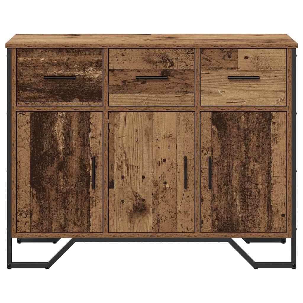 Sideboard med låda Gammalt trä 97 x 32,5 x 74,5 cm