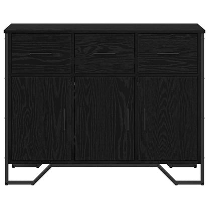 Sideboard med låda Svart Ek 97 x 32,5 x 74,5 cm