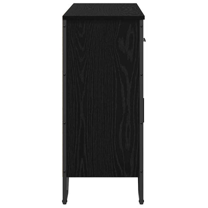 Sideboard med låda Svart Ek 97 x 32,5 x 74,5 cm