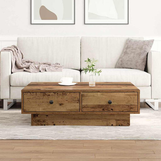 Soffbord Åldrat Trä 90 x 90 x 28 cm