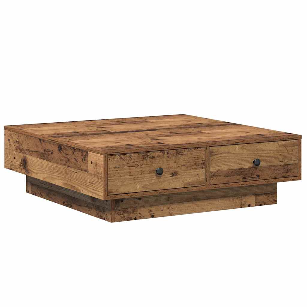 Soffbord Åldrat Trä 90 x 90 x 28 cm
