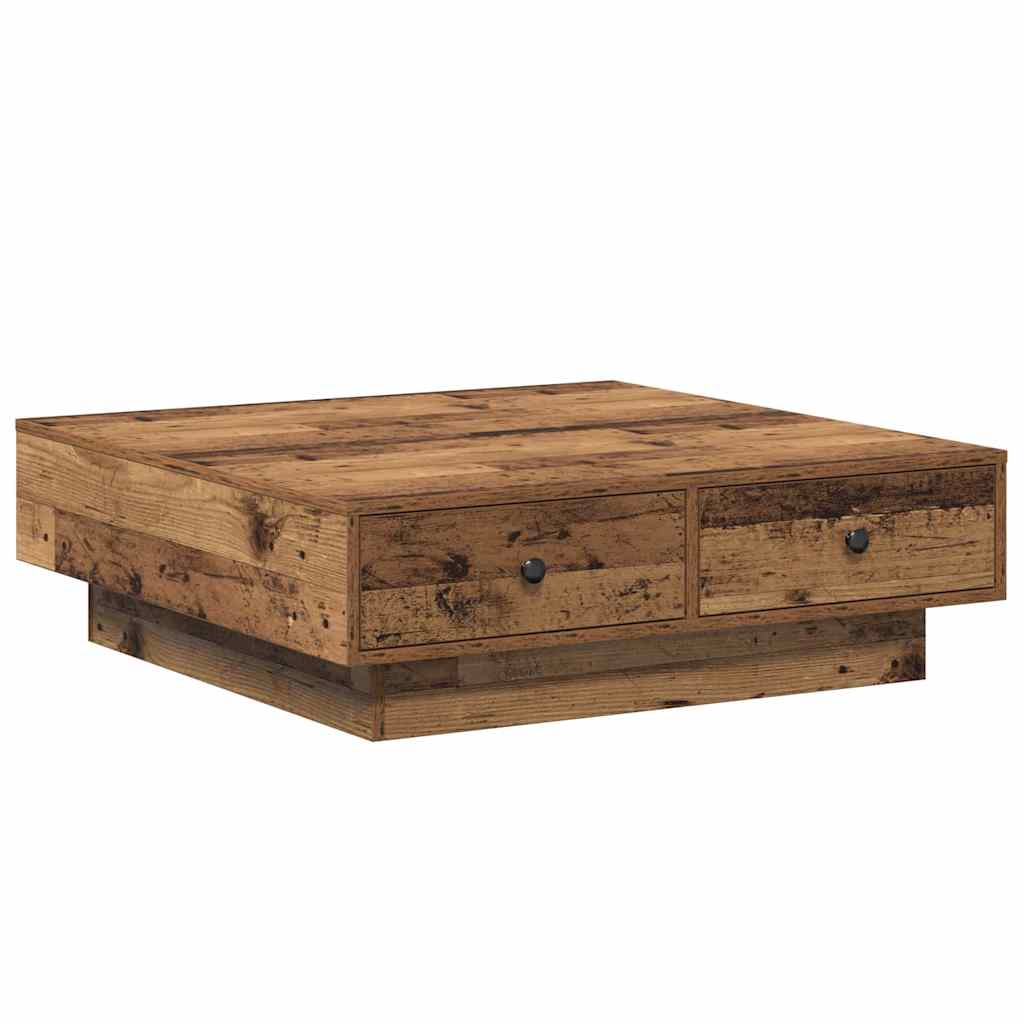 Soffbord Åldrat Trä 90 x 90 x 28 cm