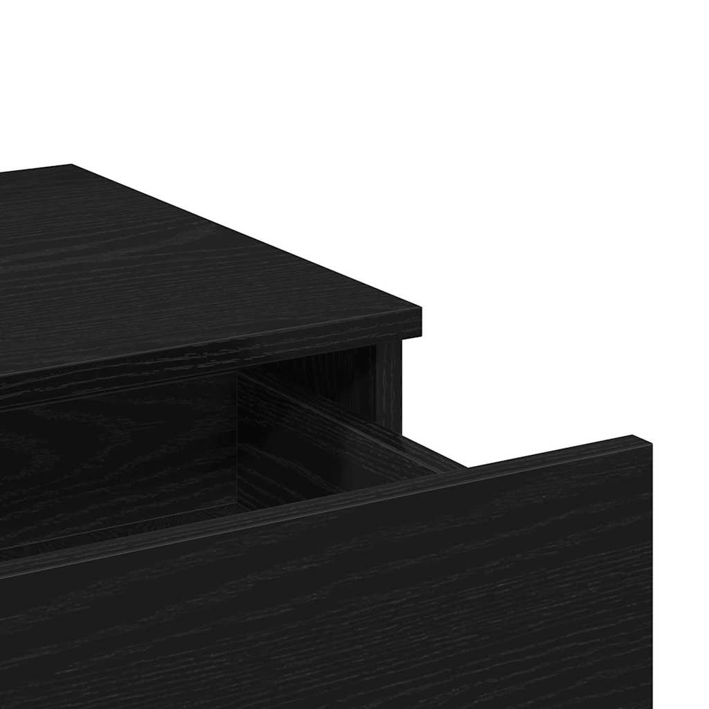 Sminkbord med låda Svart ek 100 x 40 x 130 cm Konstruerat trä