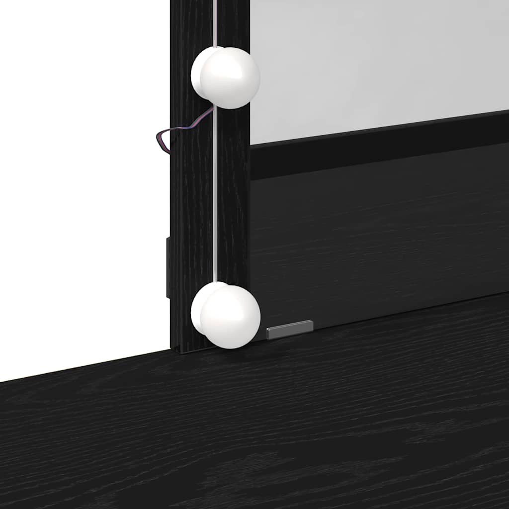 Sminkbord med låda Svart ek 100 x 40 x 130 cm Konstruerat trä