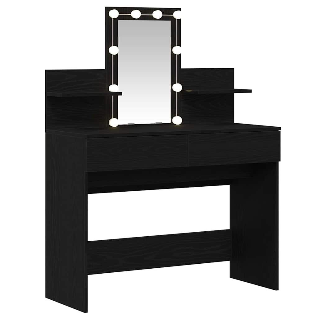 Sminkbord Svart Ek 100 x 40 x 130 cm
