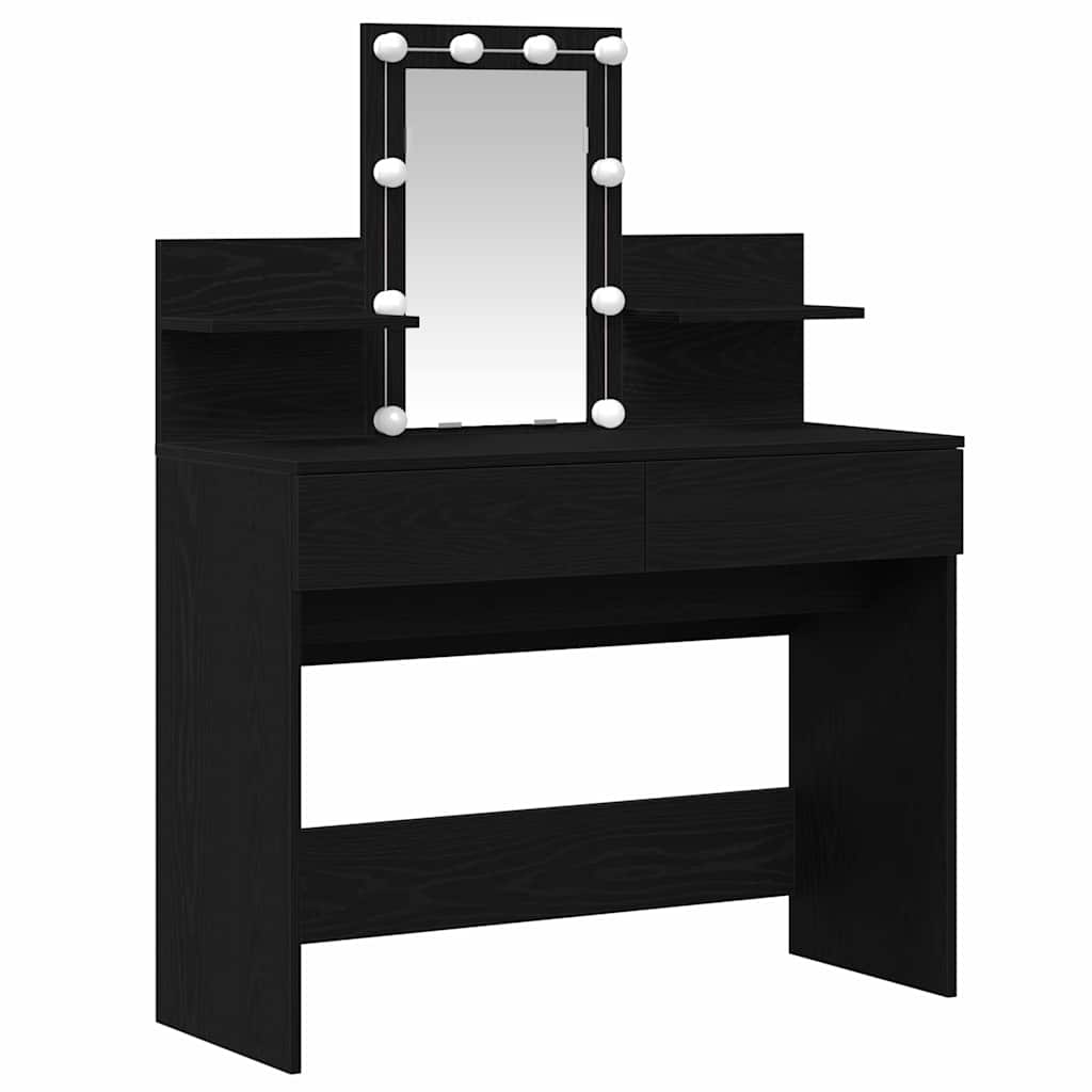 Sminkbord Svart Ek 100 x 40 x 130 cm