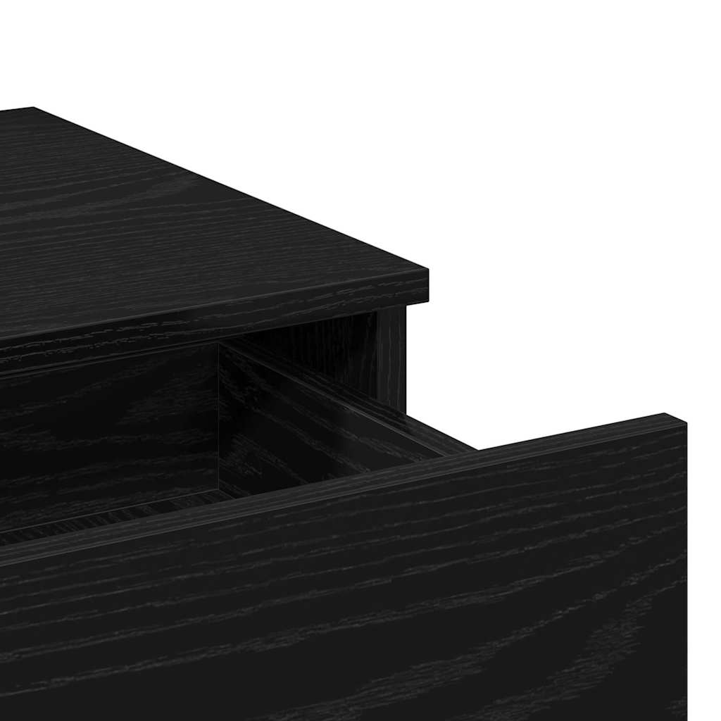 Smyckebord med låda Svart Ek 100 x 40 x 120 cm Konstruerat trä