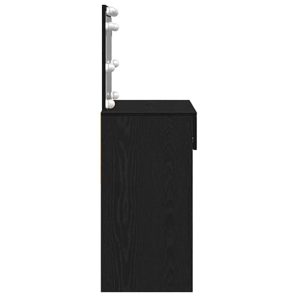 Smyckebord med låda Svart Ek 100 x 40 x 120 cm Konstruerat trä