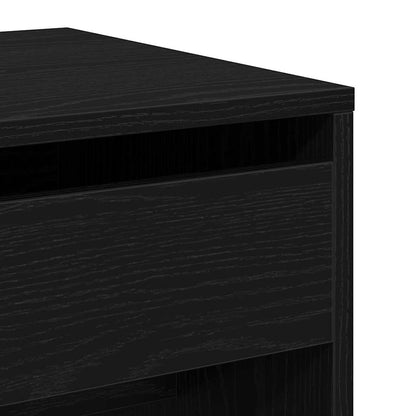 Sminkbord med låda Svart ek 60 x 40 x 75 cm Konstruerat trä