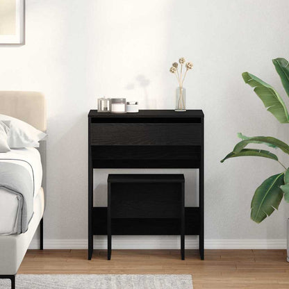 Sminkbord med låda Svart ek 60 x 40 x 75 cm Konstruerat trä