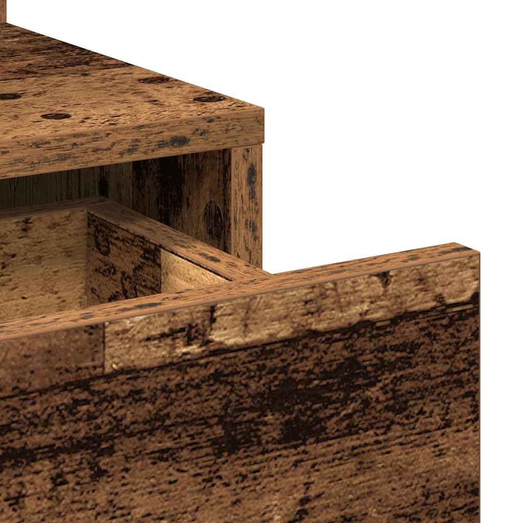 Sminkbord med låda Gammalt trä 80 x 35 x 132 cm Konstruerat trä