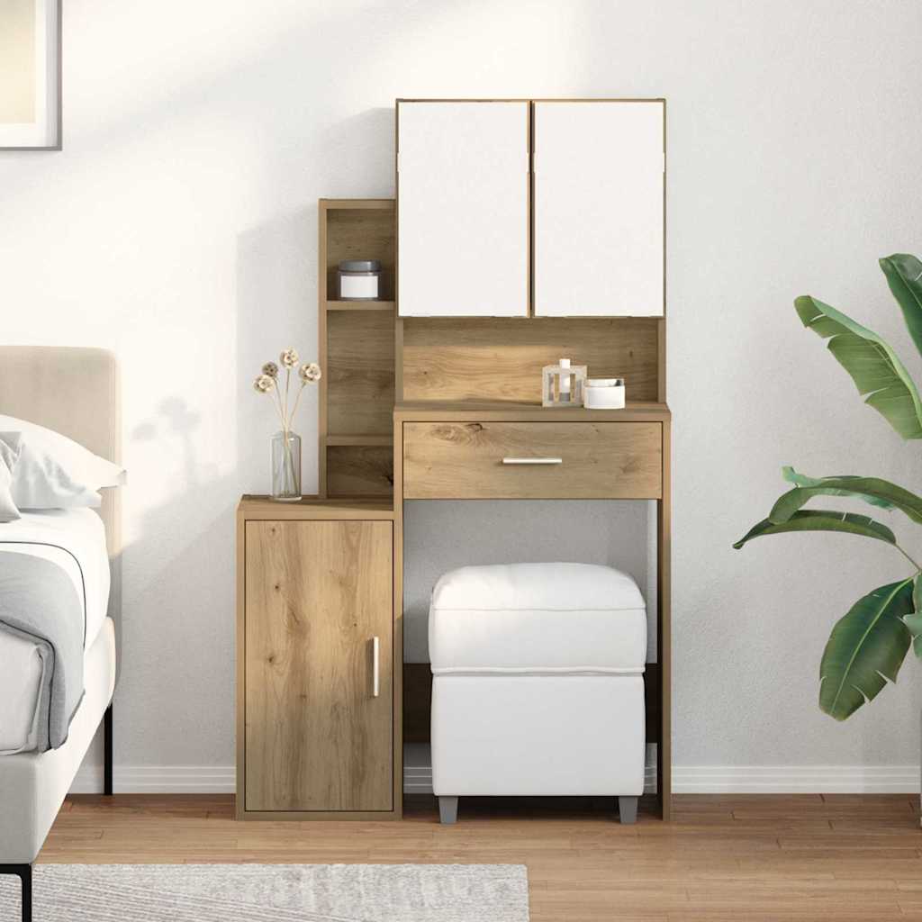 Sminkbord med låda artisan ek 80 x 35 x 132 cm Konstruerat trä