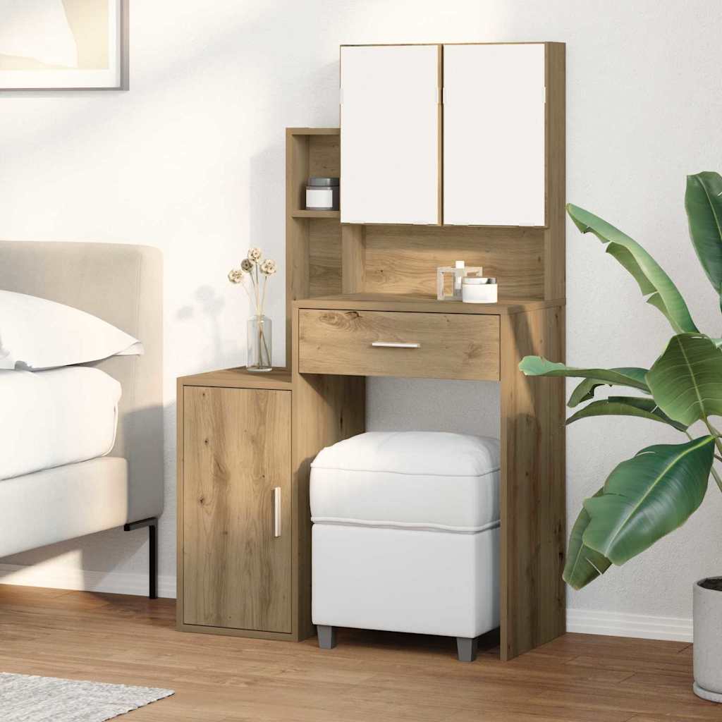 Sminkbord med låda artisan ek 80 x 35 x 132 cm Konstruerat trä