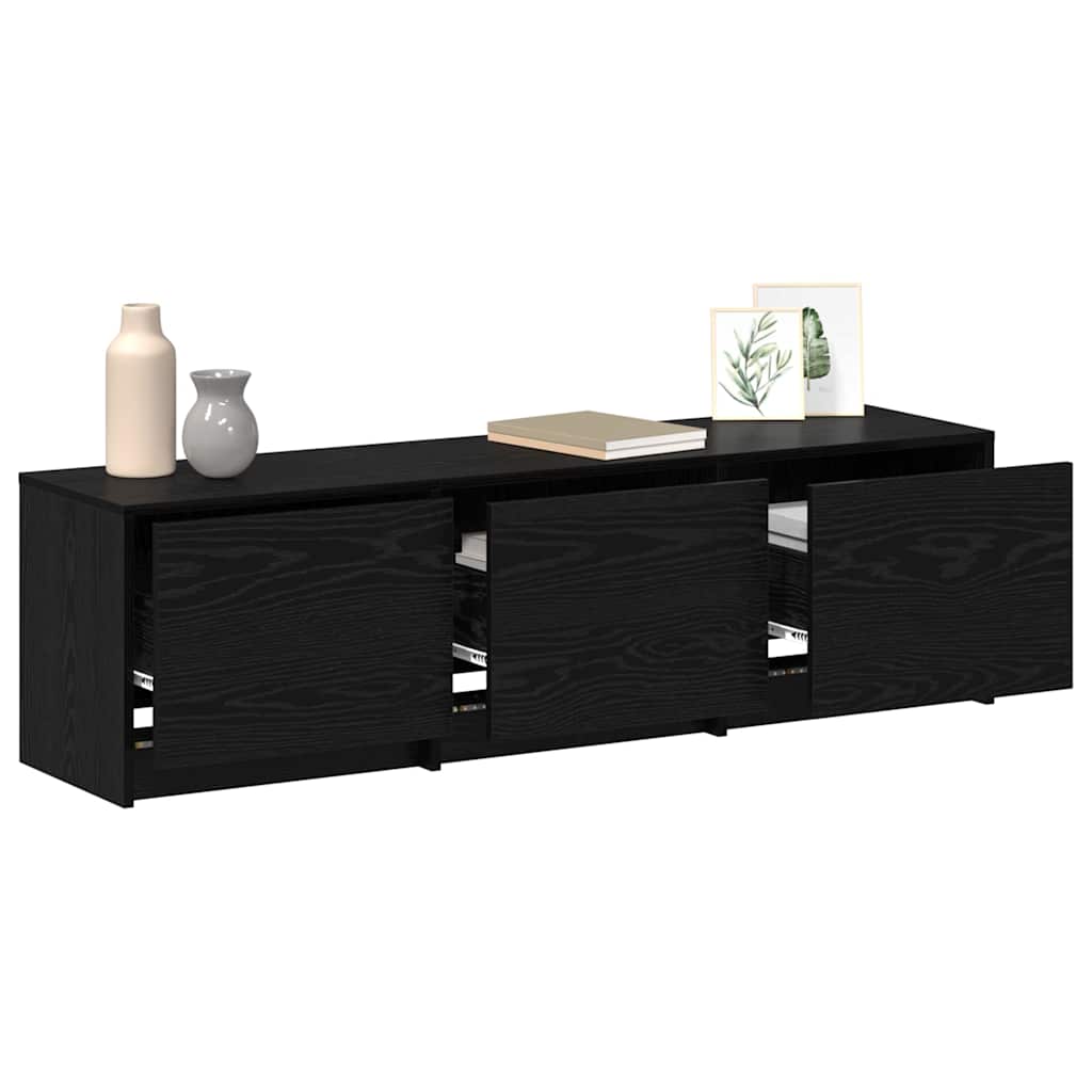 TV-Möbel Svart Ek TV-Bänk med låda 140 x 34 x 40 cm