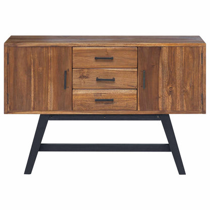 TV-bänk med låda Naturfärg 110 x 30 x 75 cm Massivt teakträ